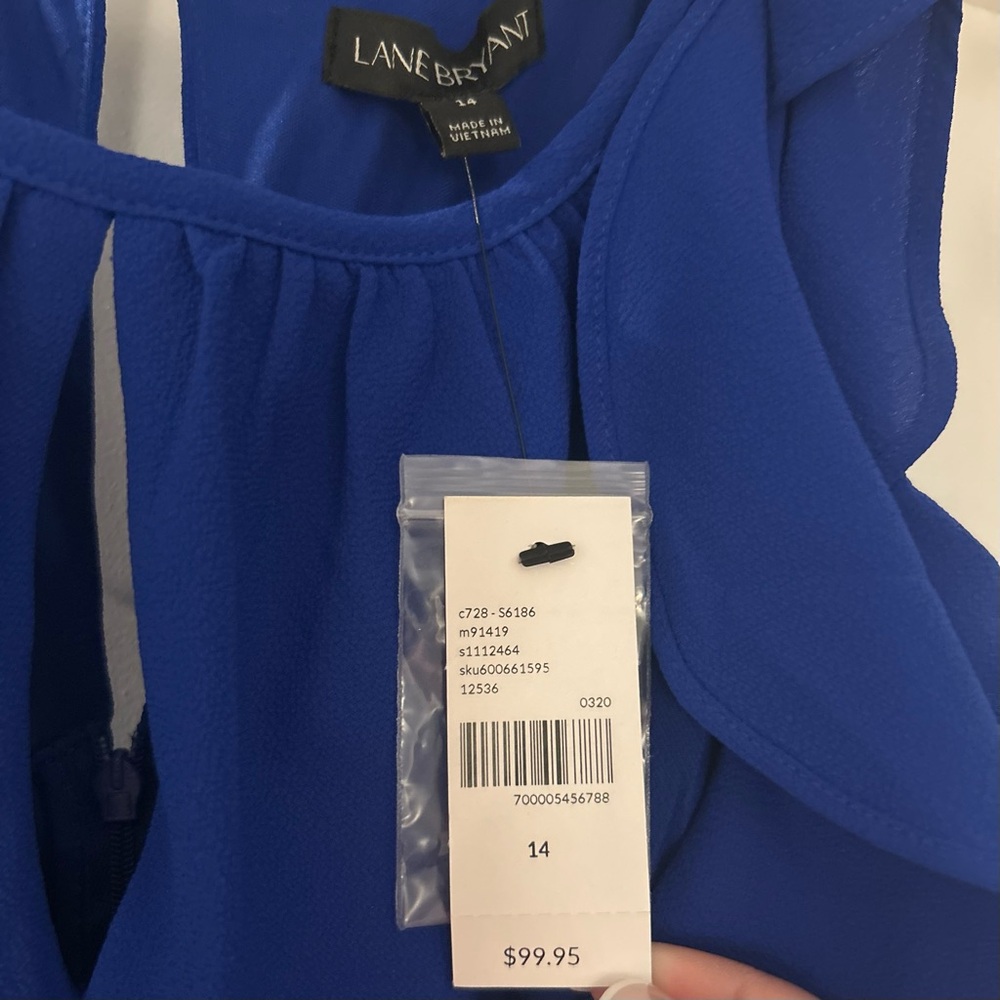 Royal Blue Ruffle Jumpsuit - Picture 5 of 6